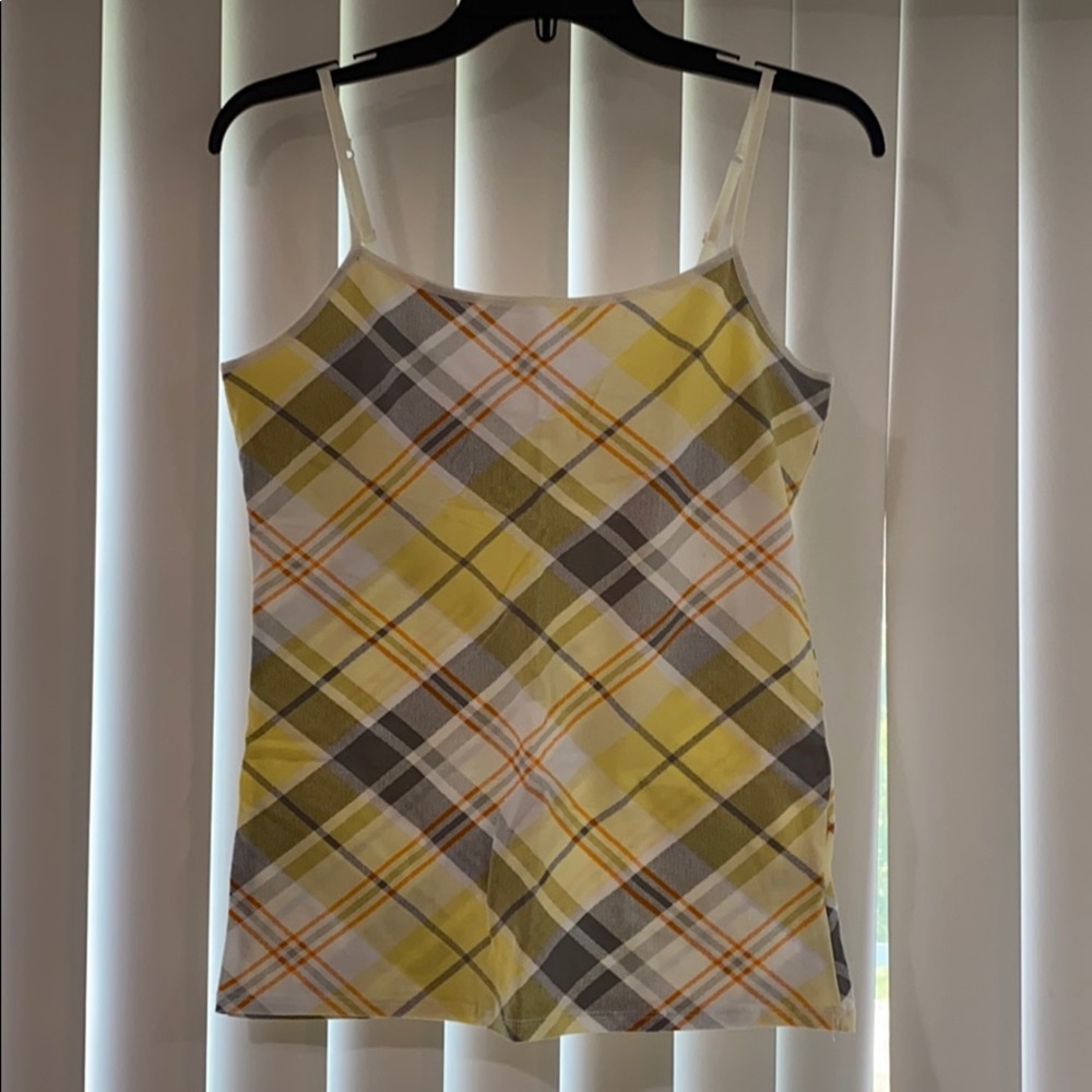 Plaid striped cami tank top